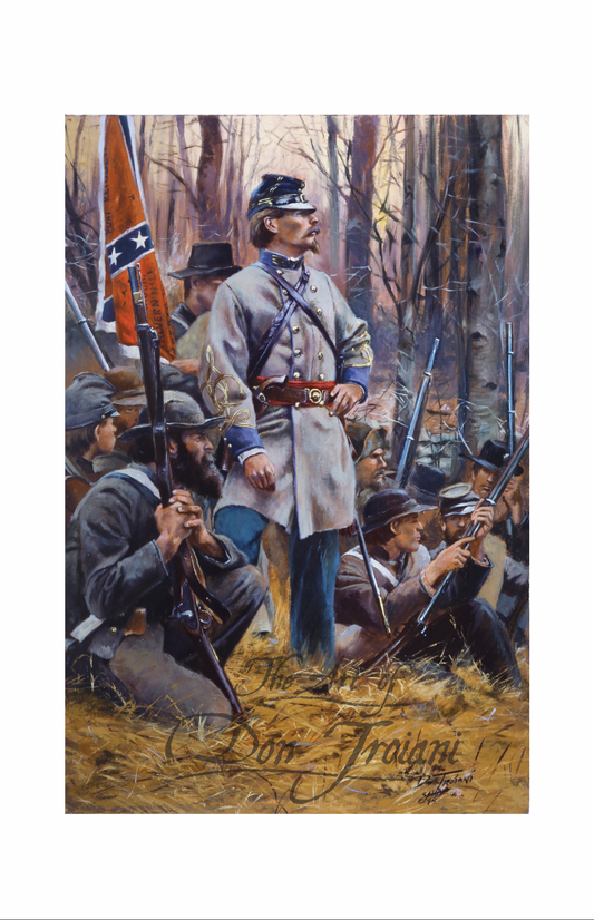 Confederate Officer With His Men