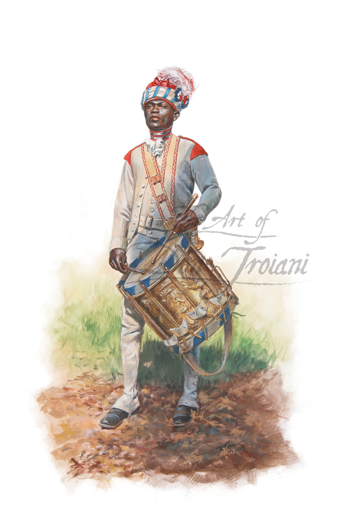 Hesse Hanau, Artillery Drummer, Summer Dress, Canada, 1782-83