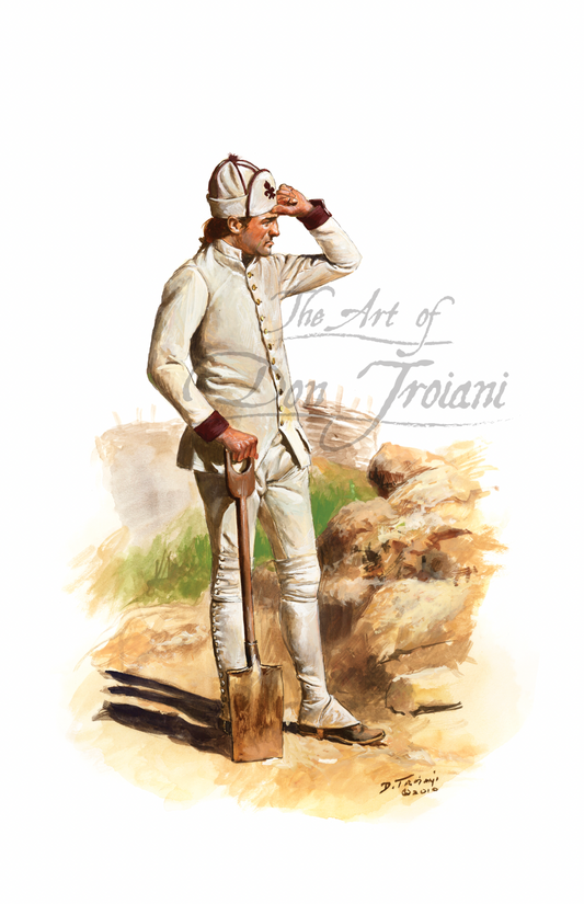 French Private Gatinois Regiment, In Fatigue Dress, Yorktown, Virginia, 1781
